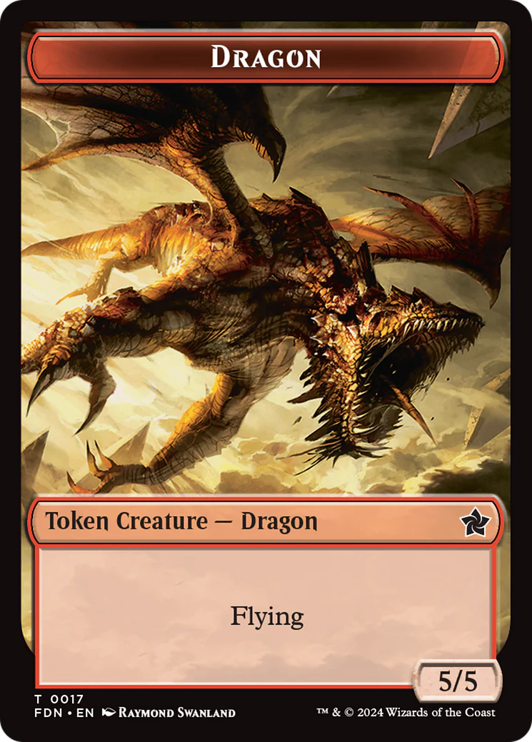Dragon (0016) // Dragon (0017) Doubled-Sided Token [Foundations Tokens] - Image 2