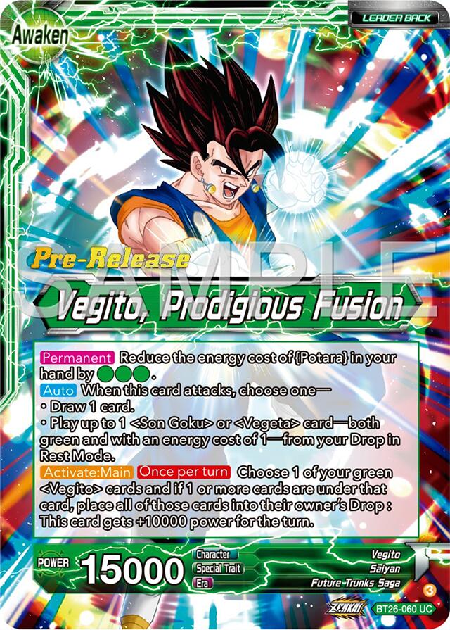Son Goku & Vegeta // Vegito, Prodigious Fusion (BT26-060) [Ultimate Advent Prerelease Promos] - Image 2