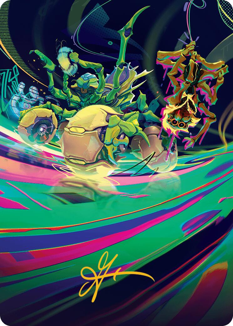 Thundering Broodwagon Art Card (48/54) (Gold-Stamped Signature) [Aetherdrift Art Series]